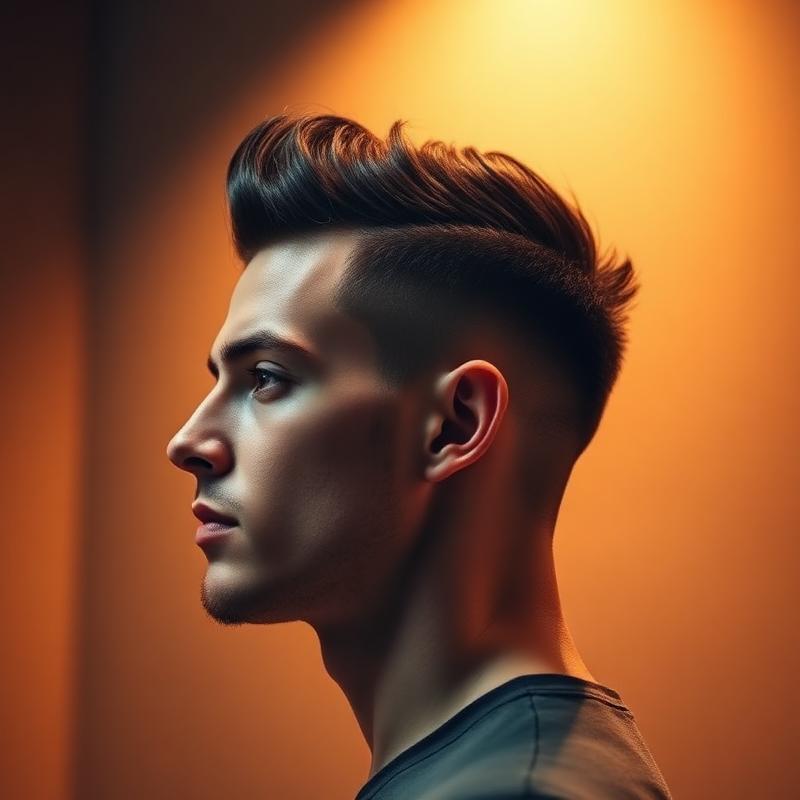 Modern pompadour cut